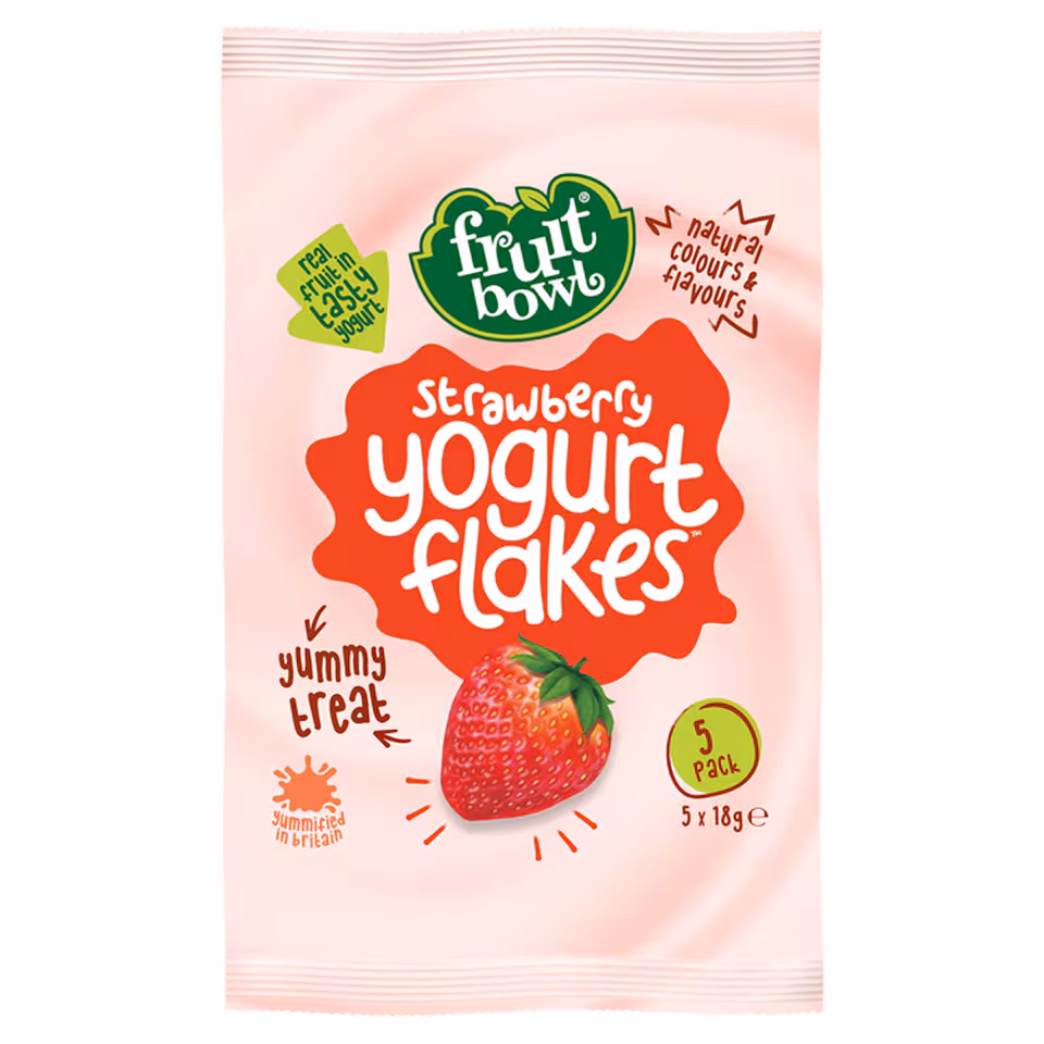 Fruit Bowl Strawberry Yogurt Flakes 5 x 18g