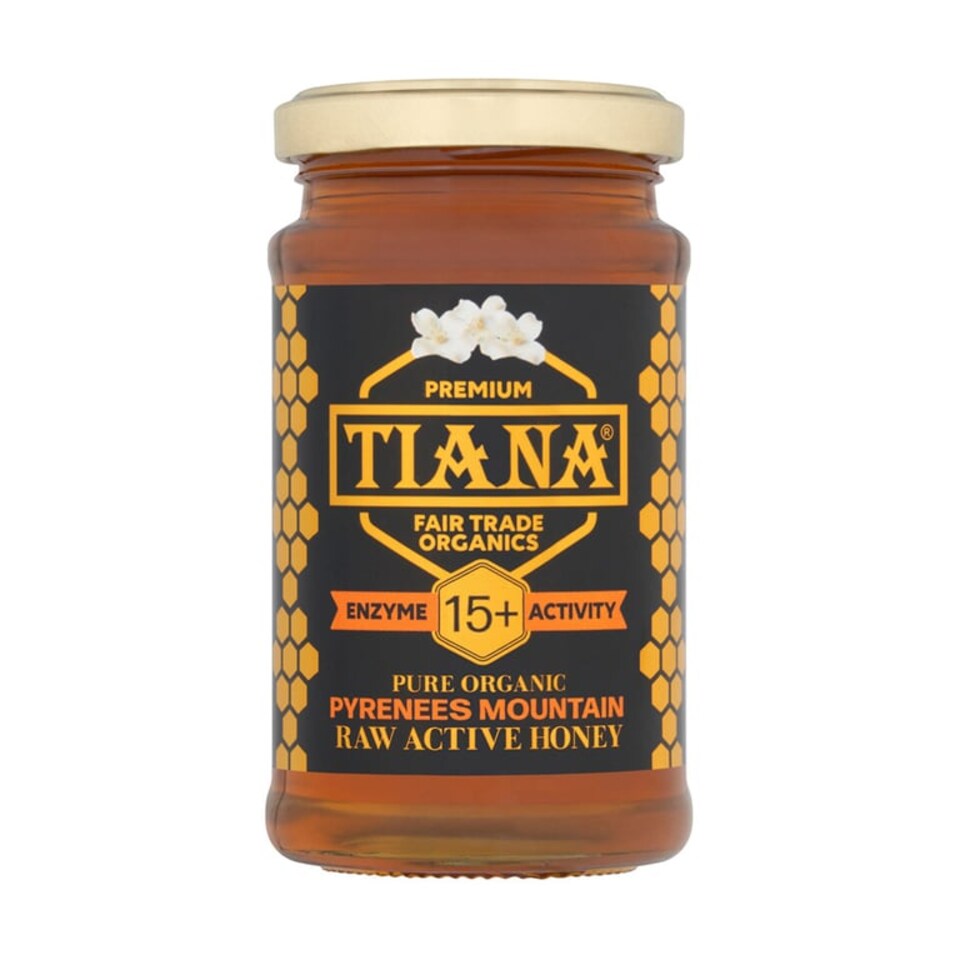 TIANA Organics Raw Active Pyrenees Mountain Honey Diastase 15, 250g | Bronze | Amber Honey colour | Intensive floral | 1