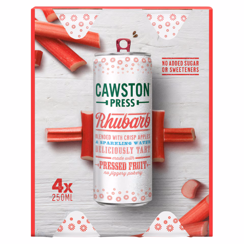 Cawston Press Rhubarb Drink 4 x 250ml