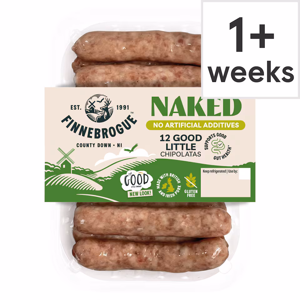 Finnebrogue Naked 12 Good Little Chipolatas 340g