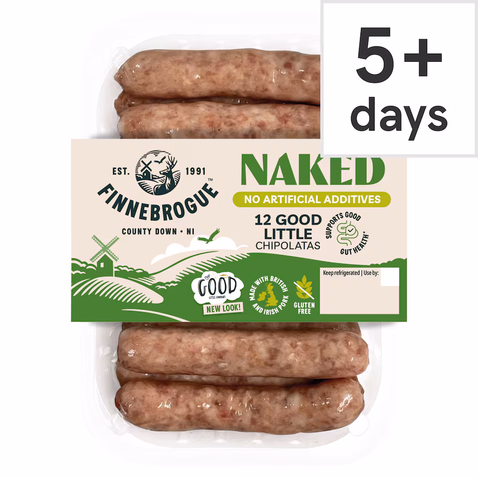Finnebrogue Naked 12 Good Little Chipolatas 340g