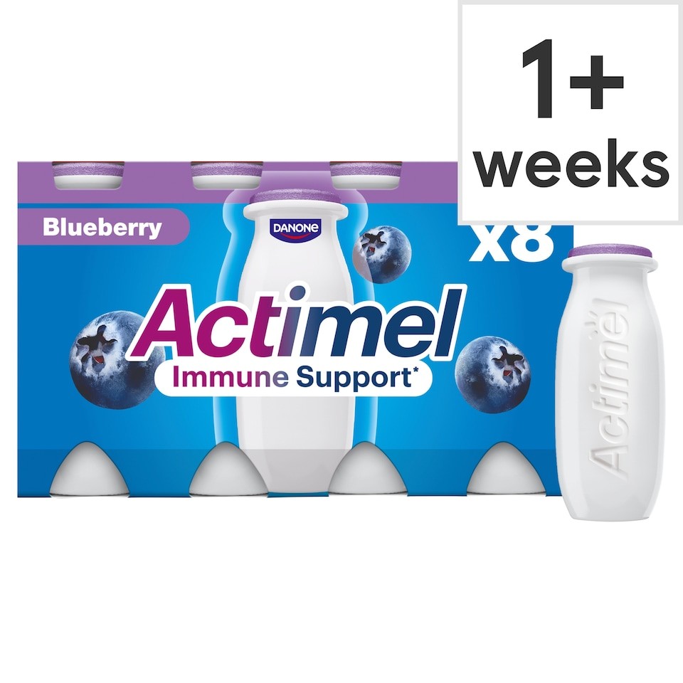 Actimel Blueberry Immunity Live Yoghurt Drink Multipack 8X100g