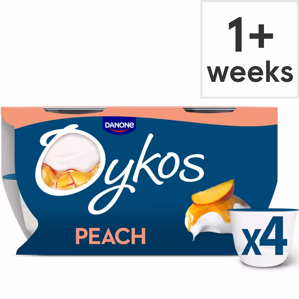 Oykos Peach Luxury Greek Style Yoghurt Dessert 4x110g