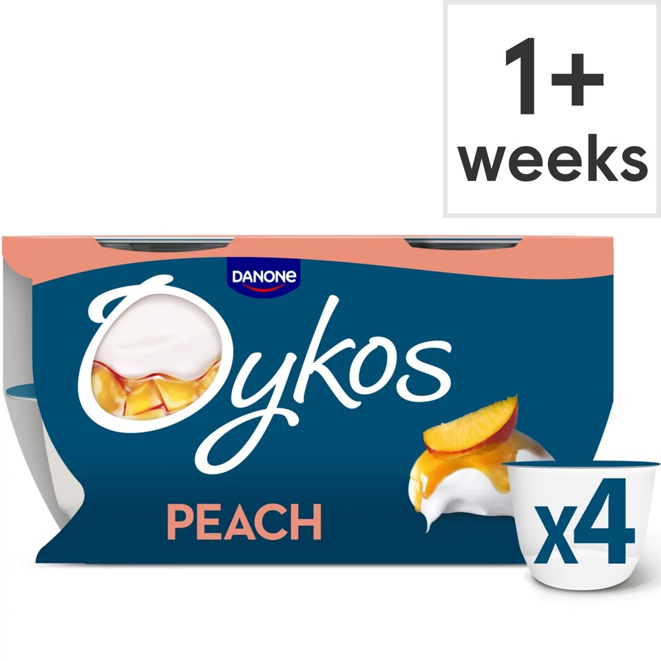 Oykos Peach Luxury Greek Style Yoghurt Dessert 4x110g