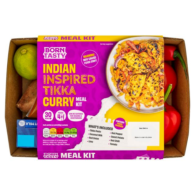 Born Tasty Indian Inspired Tikka Curry Meal Kit 1000g