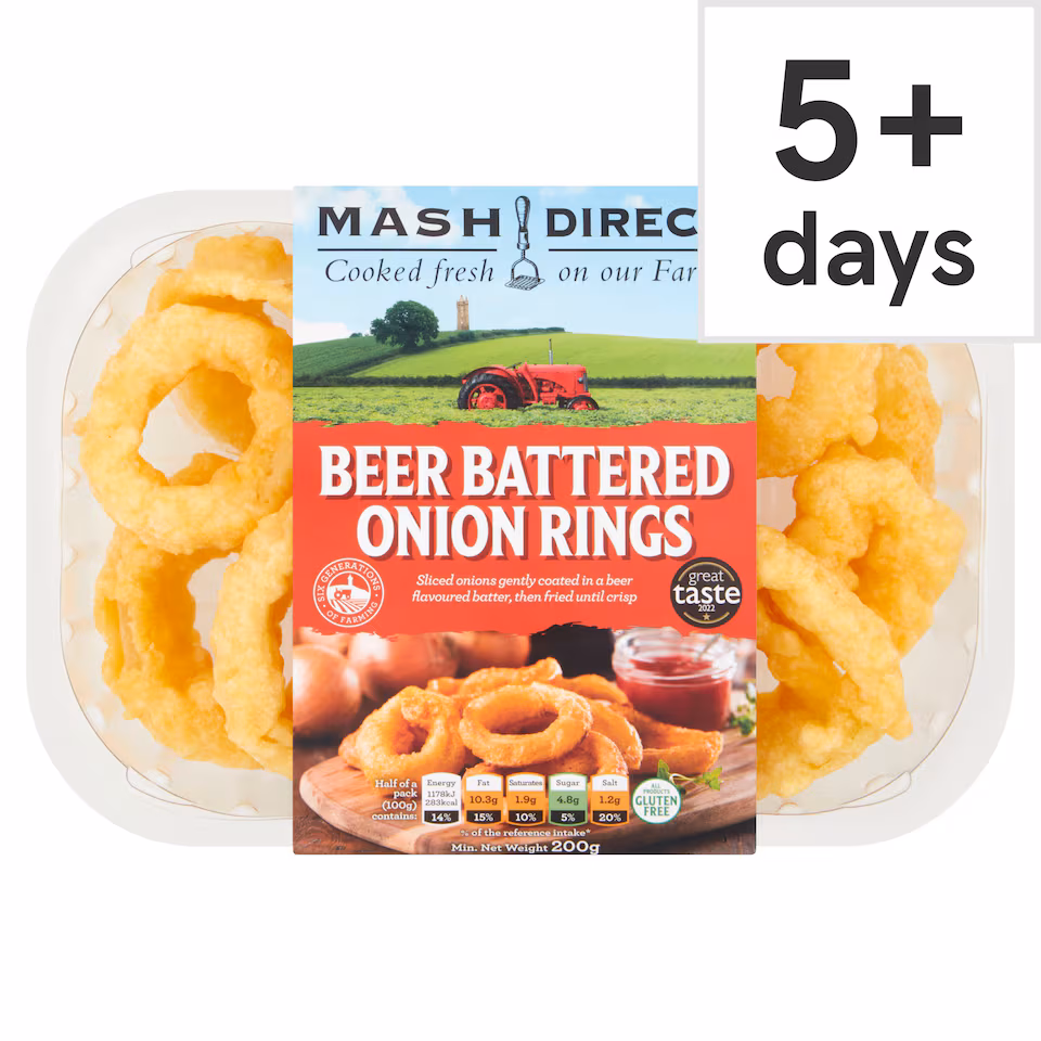 Mash Direct Beer Battered Onion Rings 200G