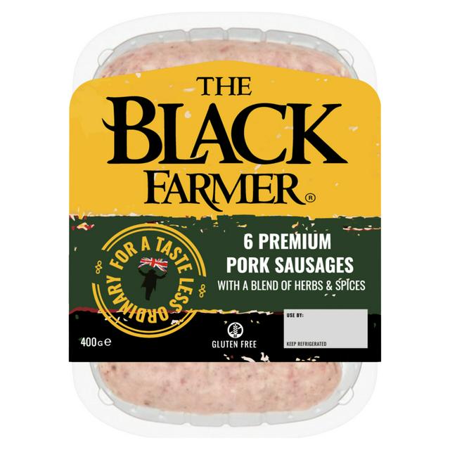 Black Farmer Premium Pork Sausages, Gluten Free x6 400g