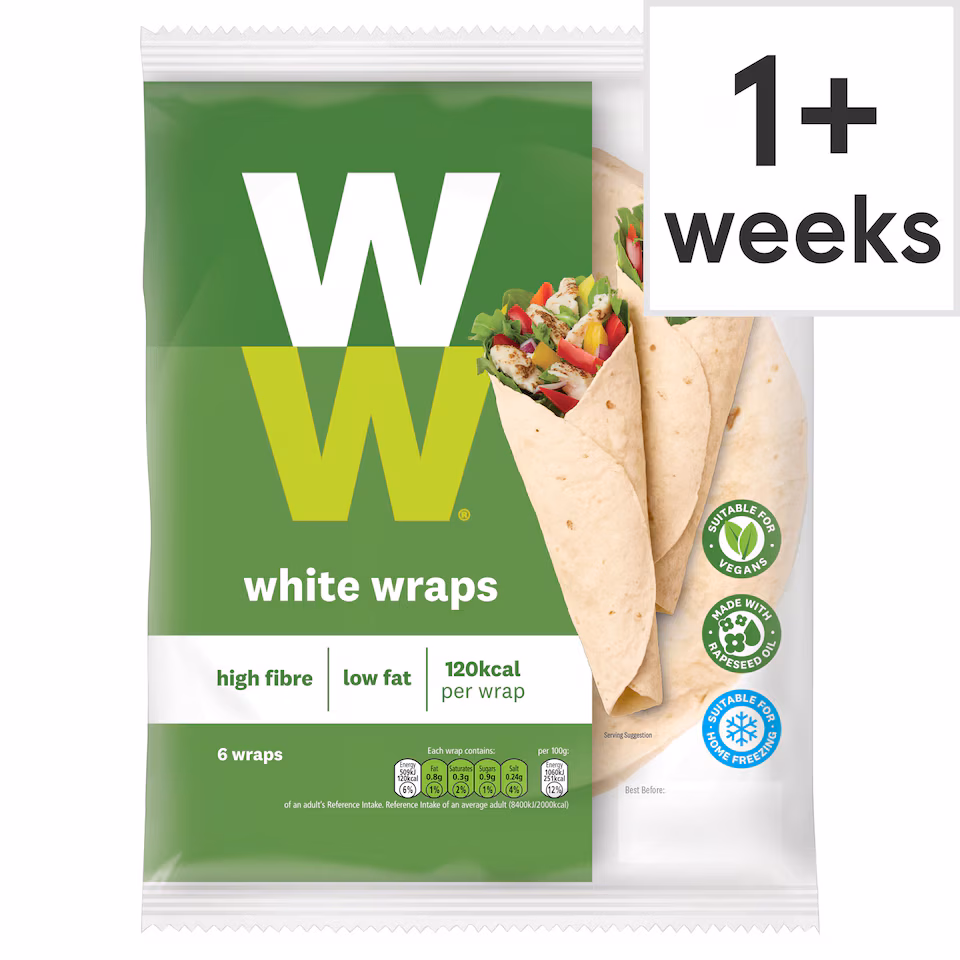 Weight Watchers White Wraps 6 Pack