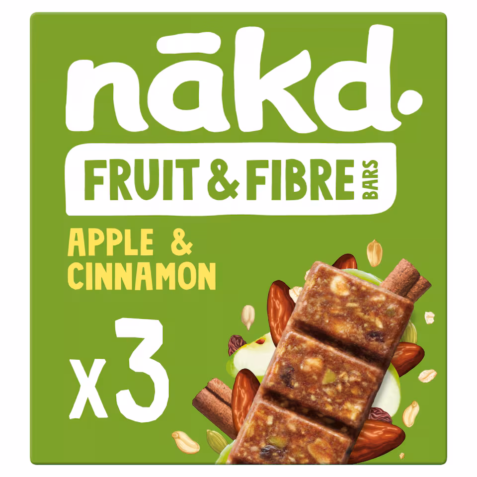 Nakd Fruit & Fibre Apple & Cinnamon Bars 3 x 44g