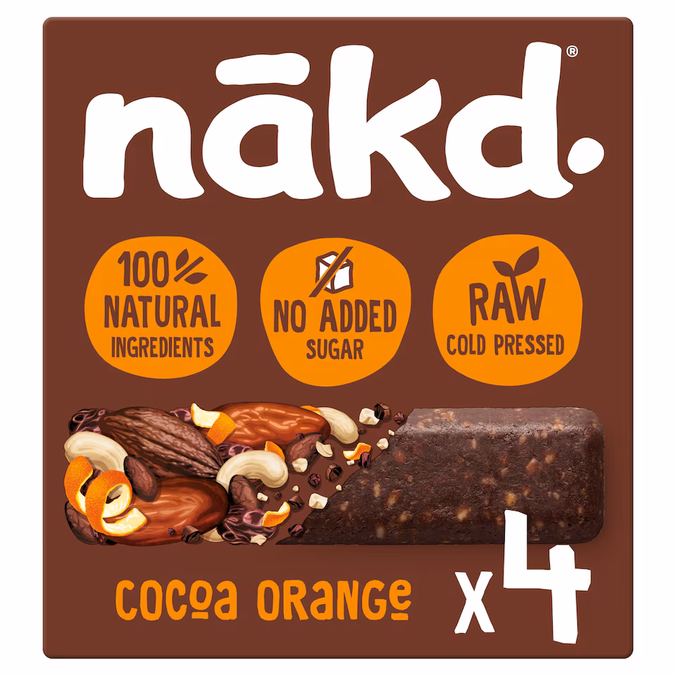 Nakd Cocoa Orange Fruit & Nut Bars 4 Pack 140g