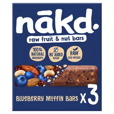 Nakd Blueberry Muffin Raw Fruit & Nut Bars 3 x 35g
