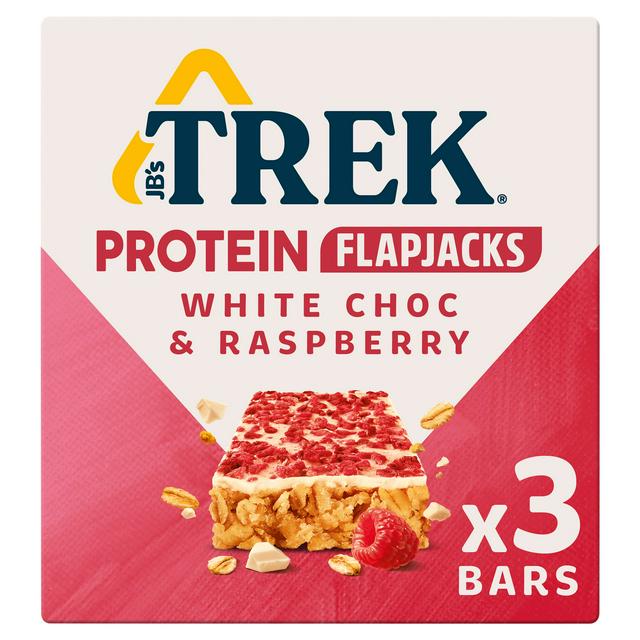 Trek White Choc & Raspberry Protein Flapjacks 3 x 50g