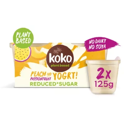 Koko Dairy Free Peach and Passionfruit Yogrt 2 x 125g (250g)