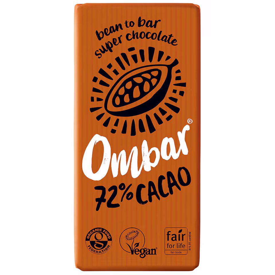 Organic 72% Cacao Bar 70g (Ombar)