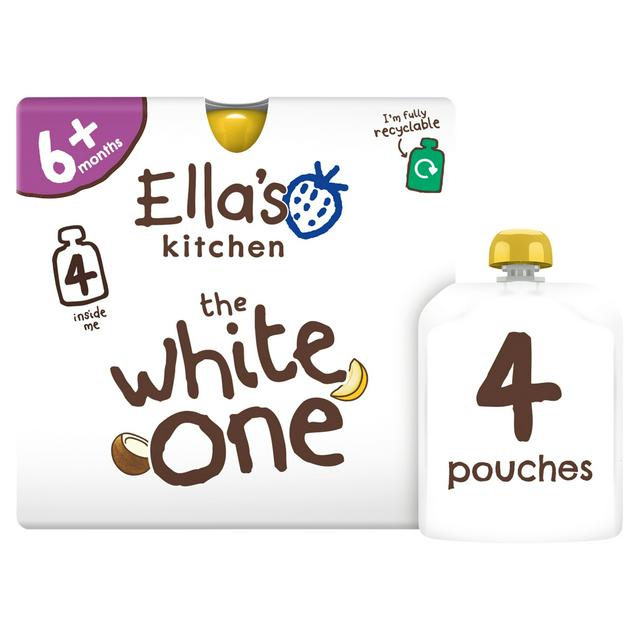 Ella's Kitchen Organic the White One Smoothie Multipack Baby Food Pouch 6+ Months 4x90g