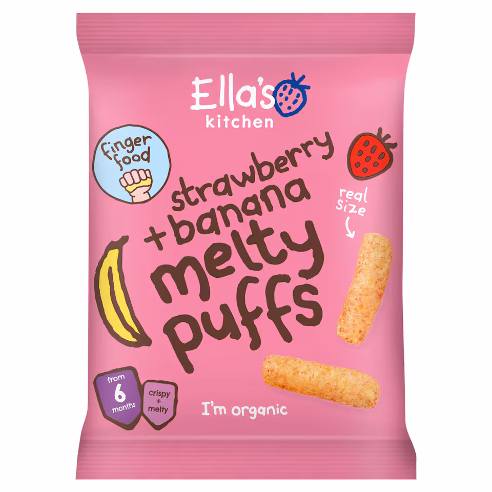 Ella's Kitchen Melty Puffs Strawberry Banana 20G