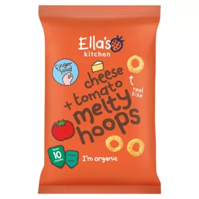 Ella's Kitchen Organic Cheese and Tomato Melty Hoops Baby Snack 10+ Months 20g