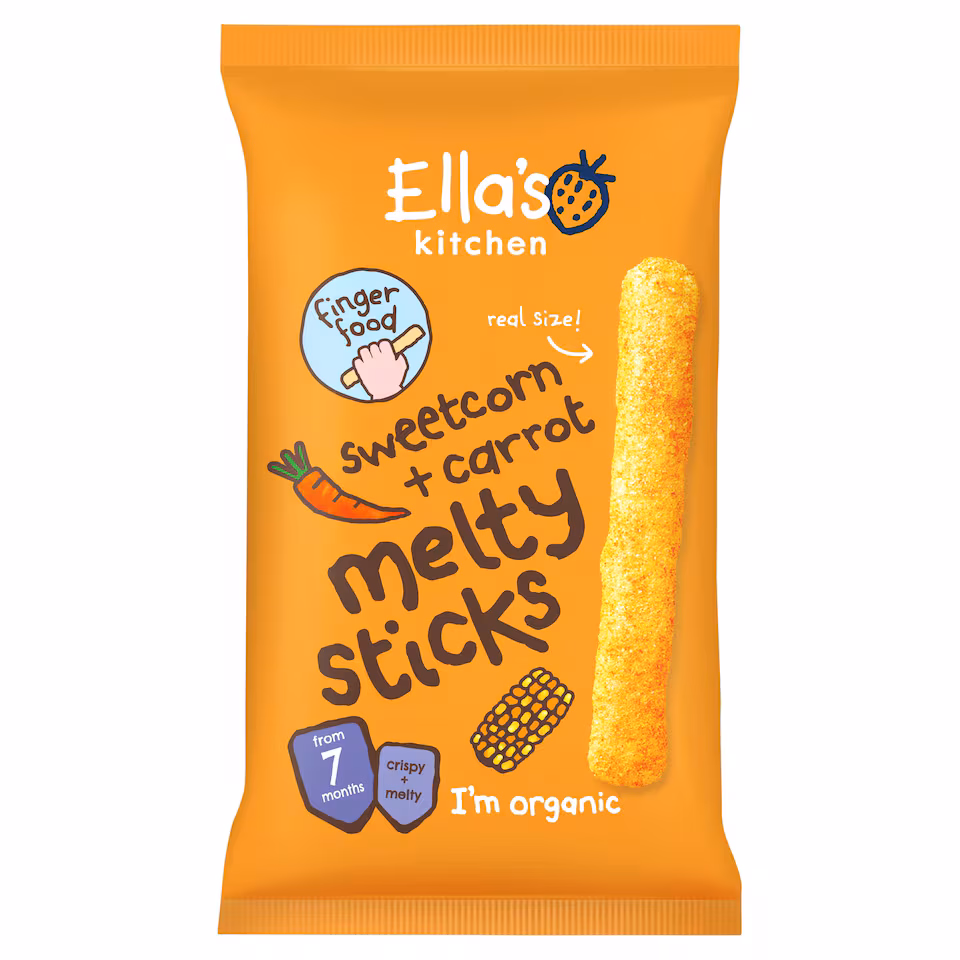Ella's Kitchen Sweetcorn Plus Carrot Melty Sticks 17G