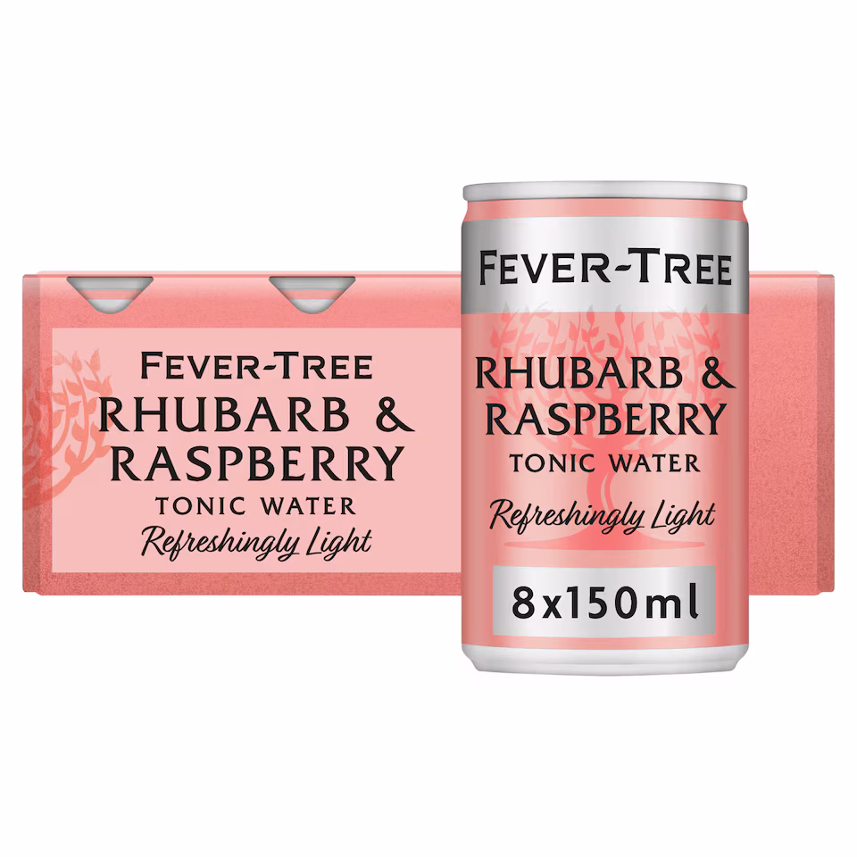 Fever Tree Rhubarb & Raspberry Tonic Water 8X150ml