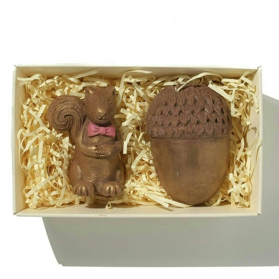 Golden Chocolate Squirrel And Acorn