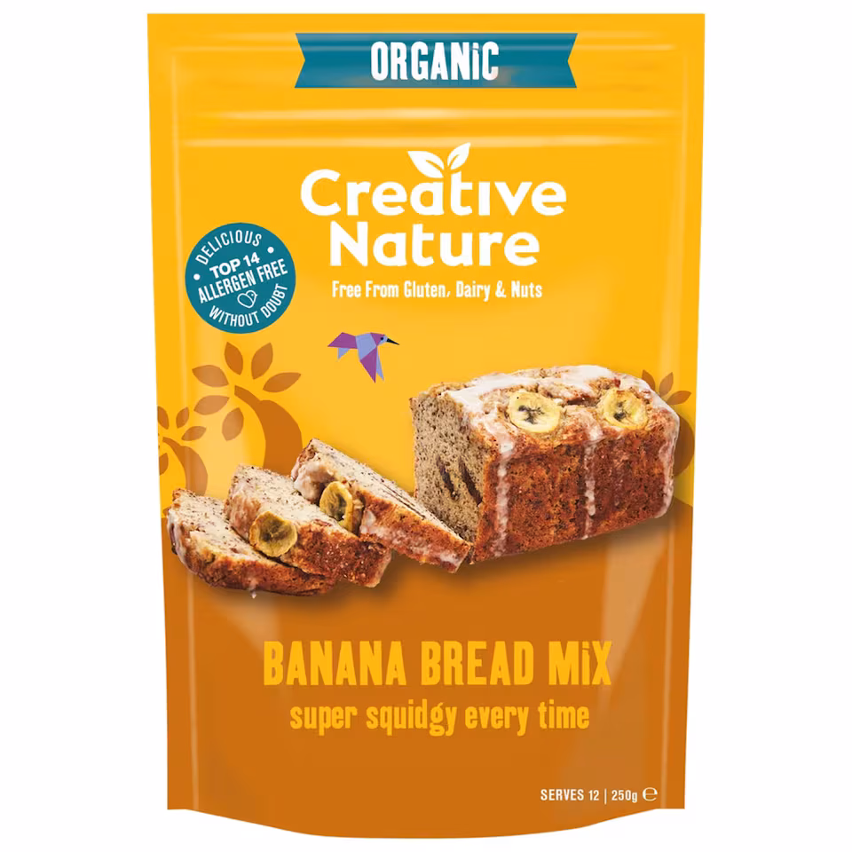Organic Wholegrain Banana Bread Mix 250g (Creative Nature) | Multi