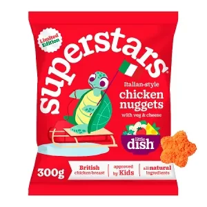 Little Dish Superstars Italian-style Chicken Nuggets with veg & cheese