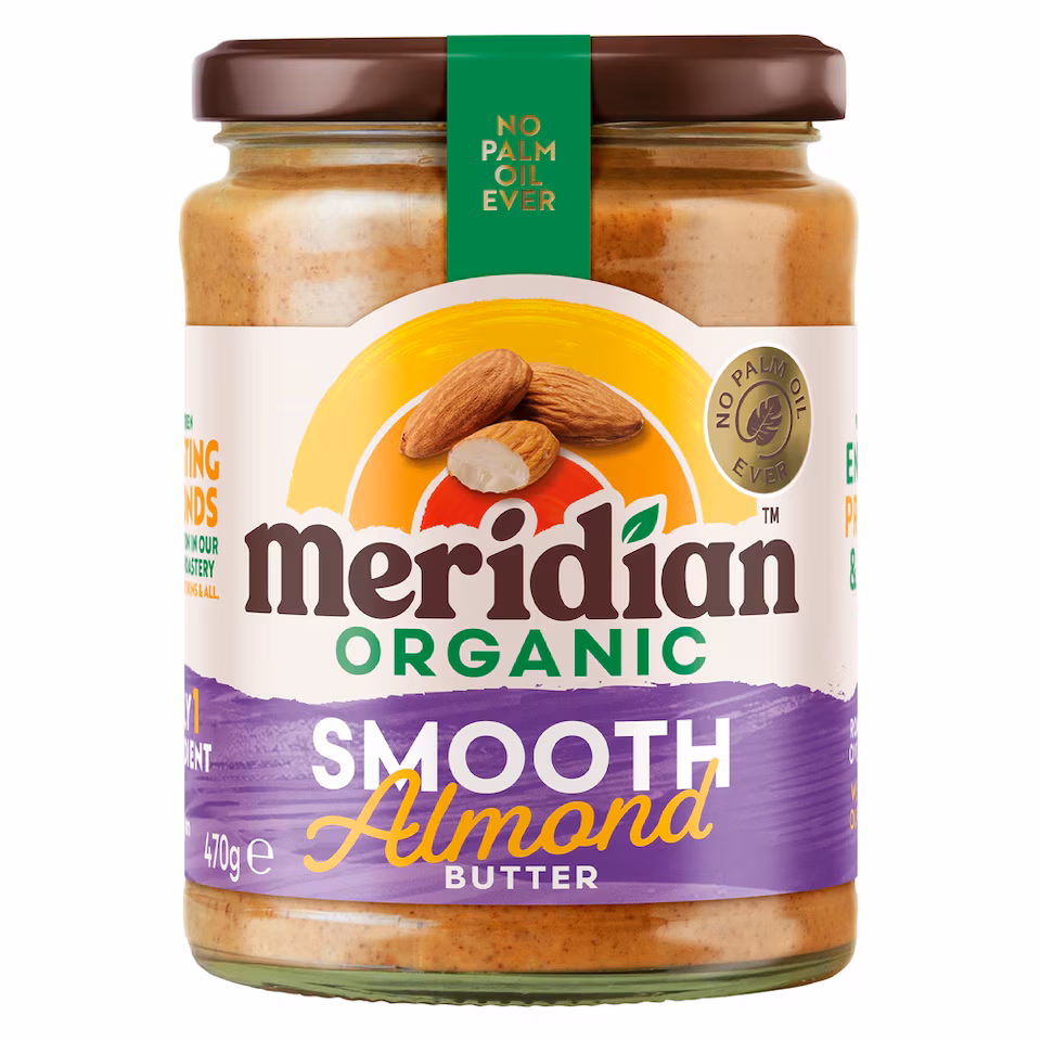 Organic Smooth Almond Butter 470g (Meridian)