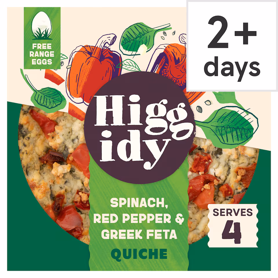 Higgidy Spinach Feta Red Pepper Quiche 400G