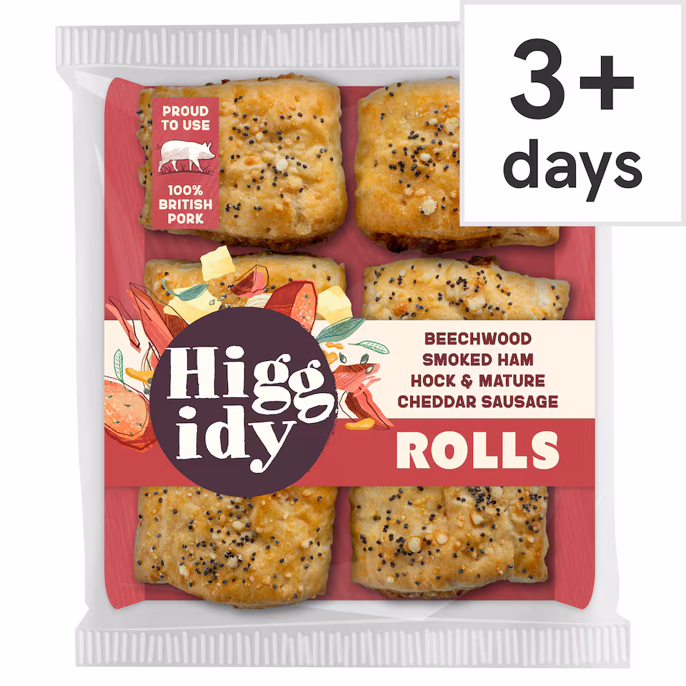 Higgidy Ham Hock & Mature Cheddar Sausage Rolls 160g
