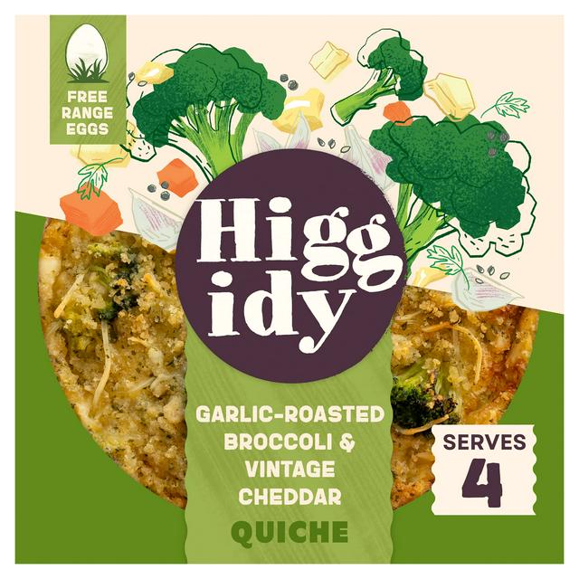 Higgidy Garlic Roasted Broccoli & Vintage Cheddar Quiche 400g