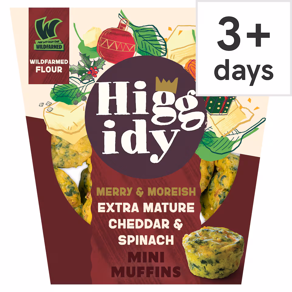 Higgidy Mature Cheddar & Spinach Mini Muffins 130g
