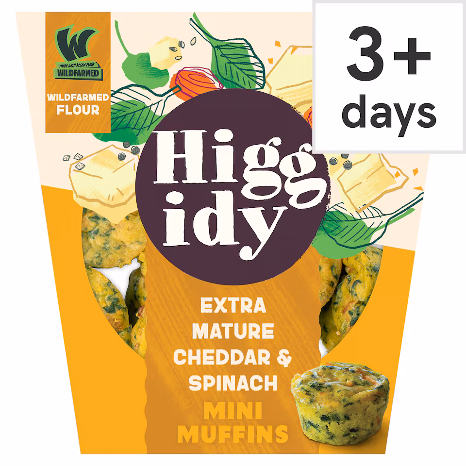 Higgidy Mature Cheddar & Spinach Mini Muffins 130g
