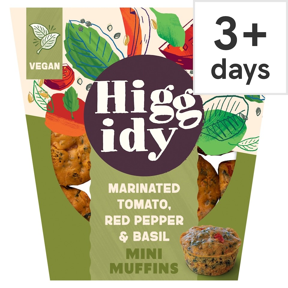 Higgidy Slow-Roasted Tomato, Red Pepper & Basil Mini Muffins 130g