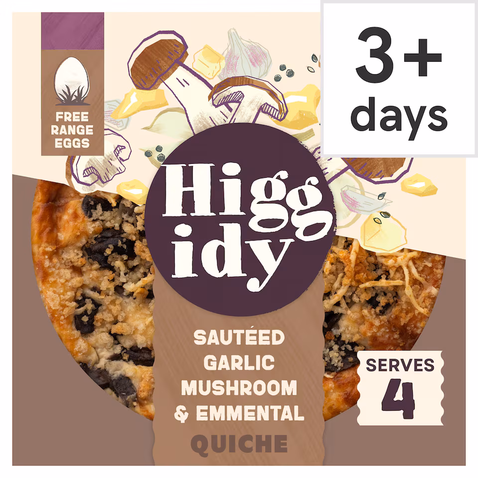 Higgidy Garlic Mushroom & Emmental Quiche 400g