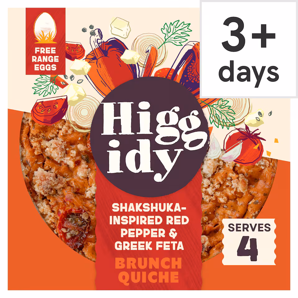 Higgidy Shakshuka Inspired Red Pepper & Greek Feta Brunch Quiche 400g