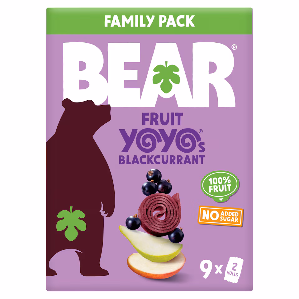 BEAR Fruit Yoyos Blackcurrant Family Pack 9 x 20g