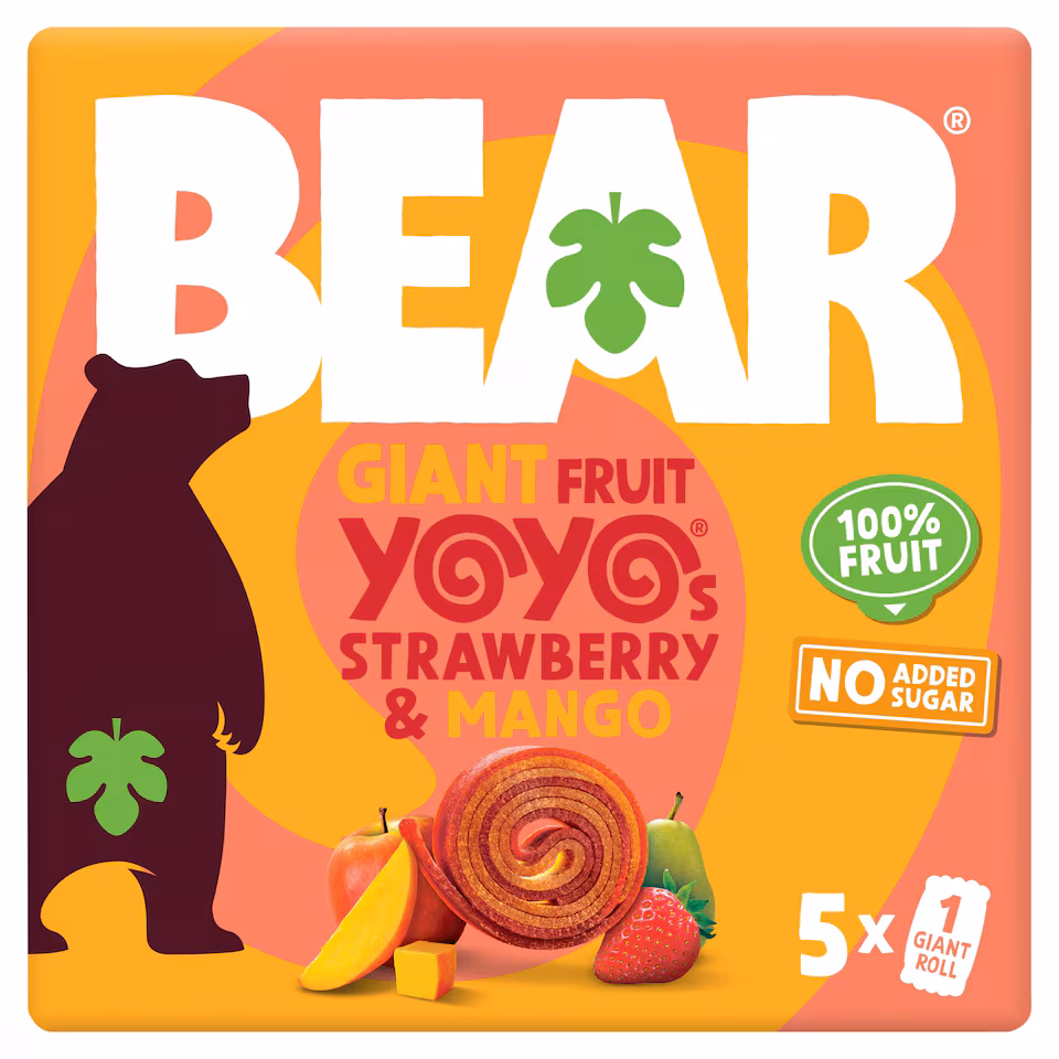 BEAR GIANT Fruit Yoyos Strawberry & Mango Multipack 5 x 20g