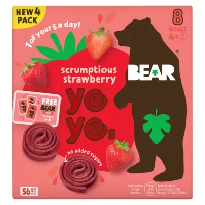 BEAR Scrumptious Strawberry Yoyos 4 x 20g