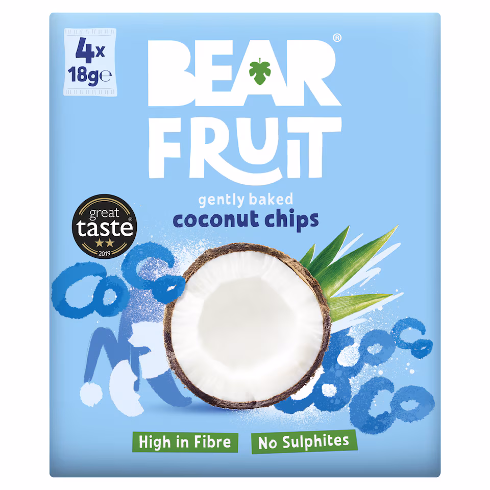 BEAR Fruit Dried Coconut Chips 4x18g