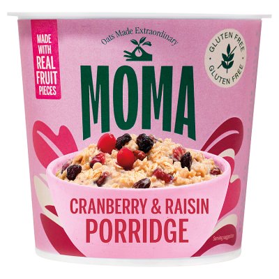 MOMA Cranberry & Raisin Jumbo Oat Porridge Pot Gluten Free 70g