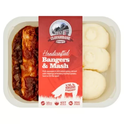 Cloughbane Farm Shop Handcrafted Bangers & Mash 350g