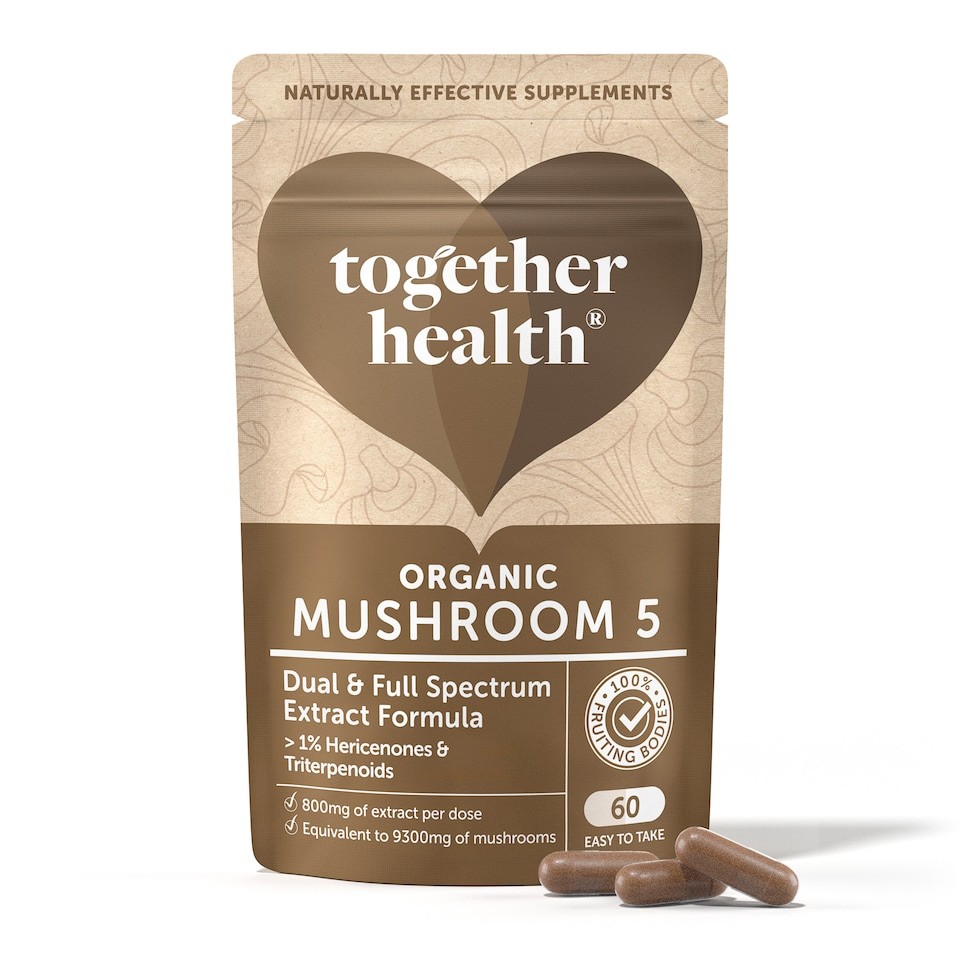Together Health Mushroom 5 Extract Organic 60 Capsules | Brown | 60