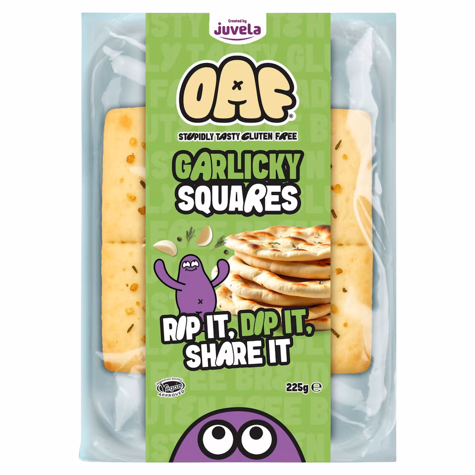Juvela OAF Gluten Free Garlicky Squares 225g 