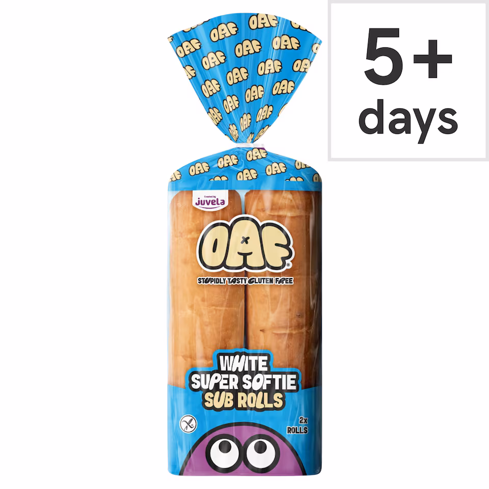 JUVELA OAF Gluten Free White Super Softie 2 Sub Rolls