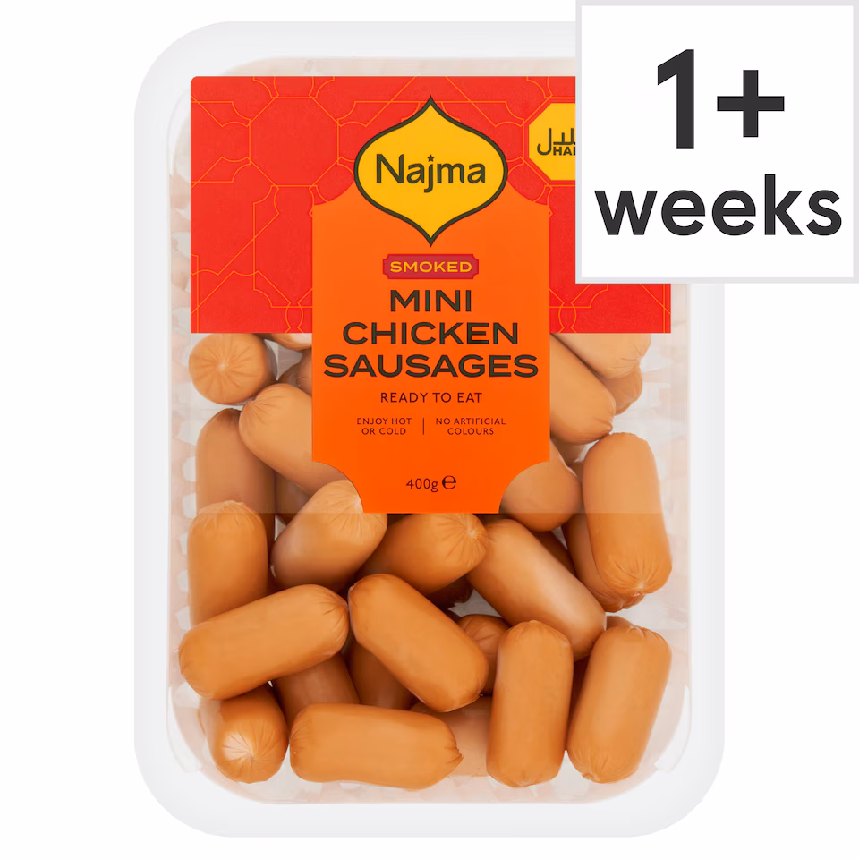 Najma Halal Mini Chicken Sausages - Smoked 400g