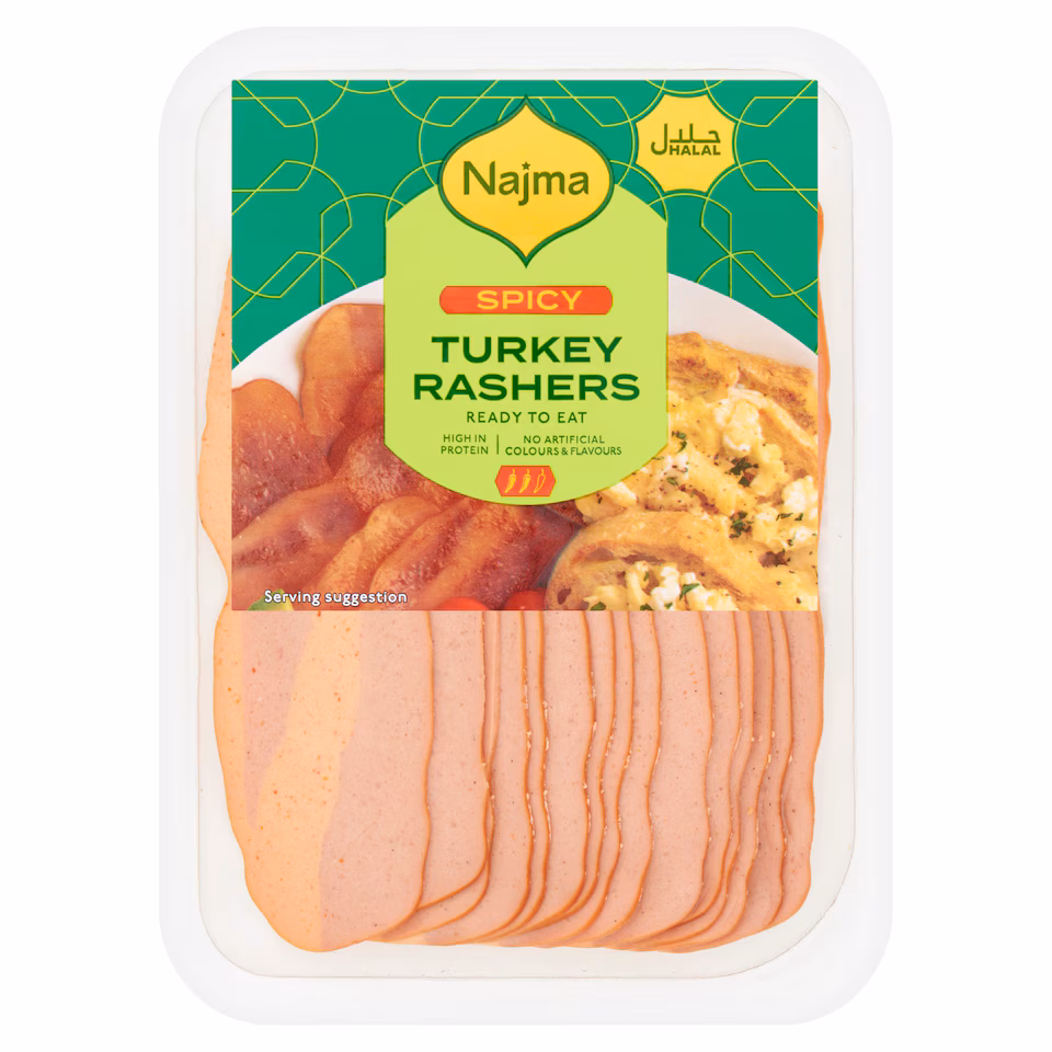 Najma Spicy Turkey Rashers 150g