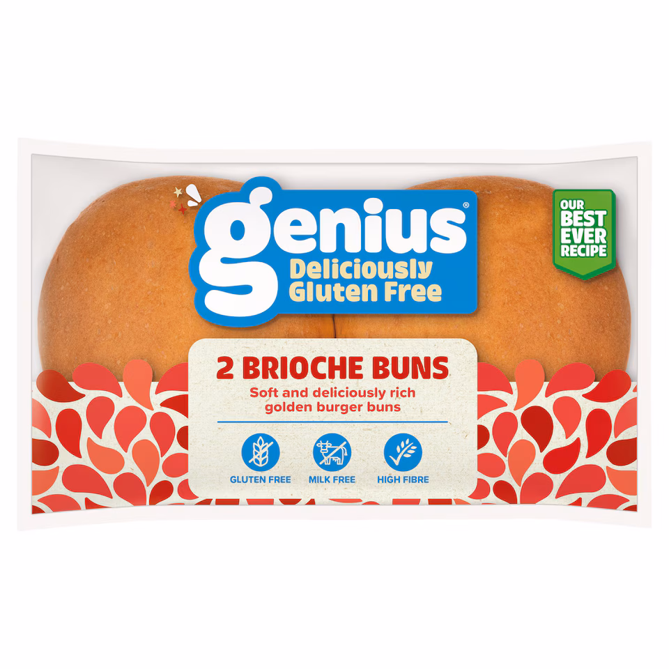 Genius Gluten Free Brioche Style Burger Buns 2 Pack