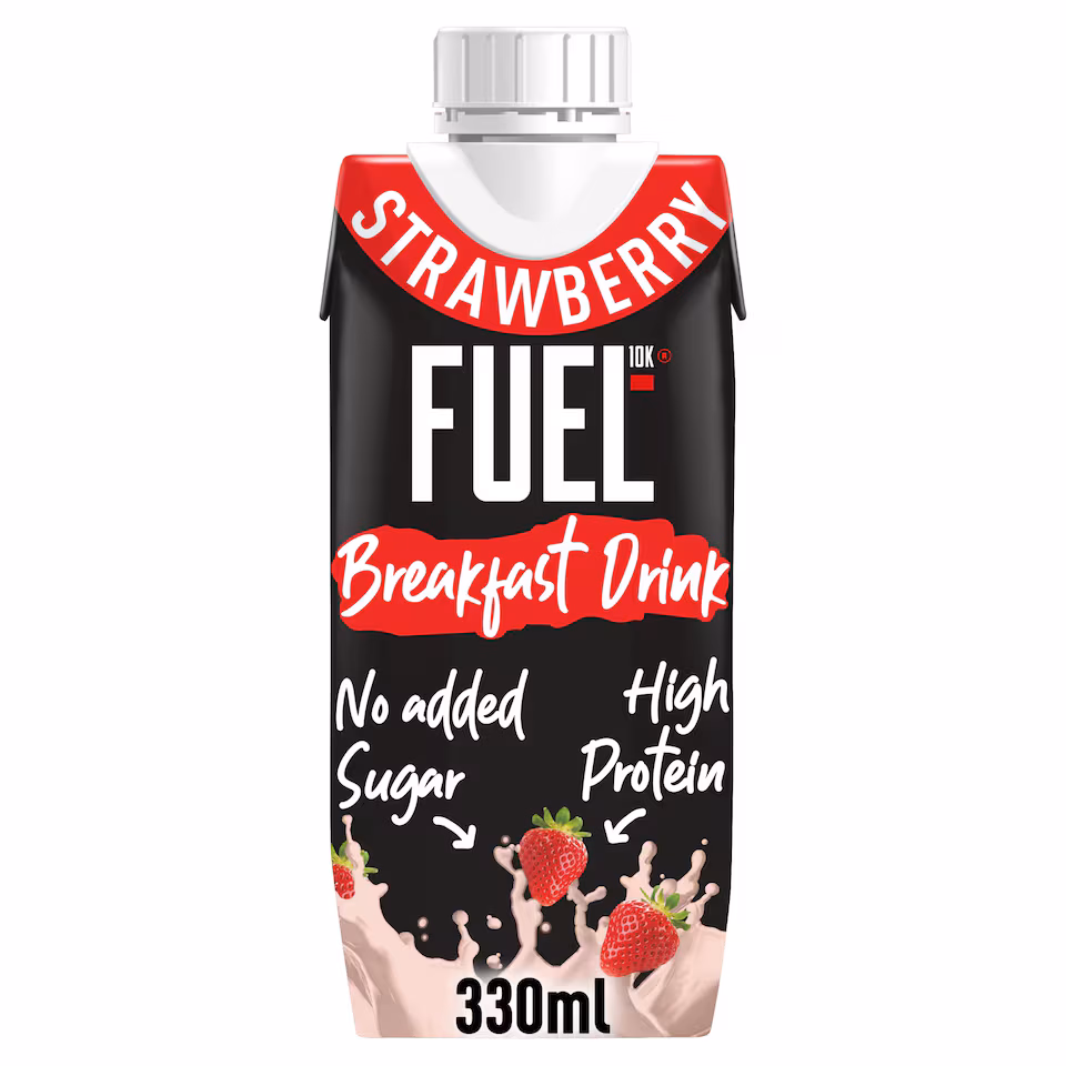FUEL10K Strawberry High Protein Milk Breakfast Drink 330ml
