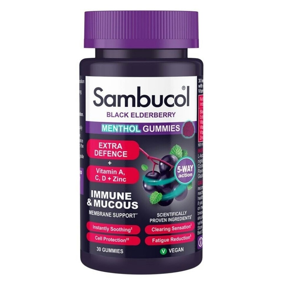 Sambucol Black Elderberry Menthol Gummies 30