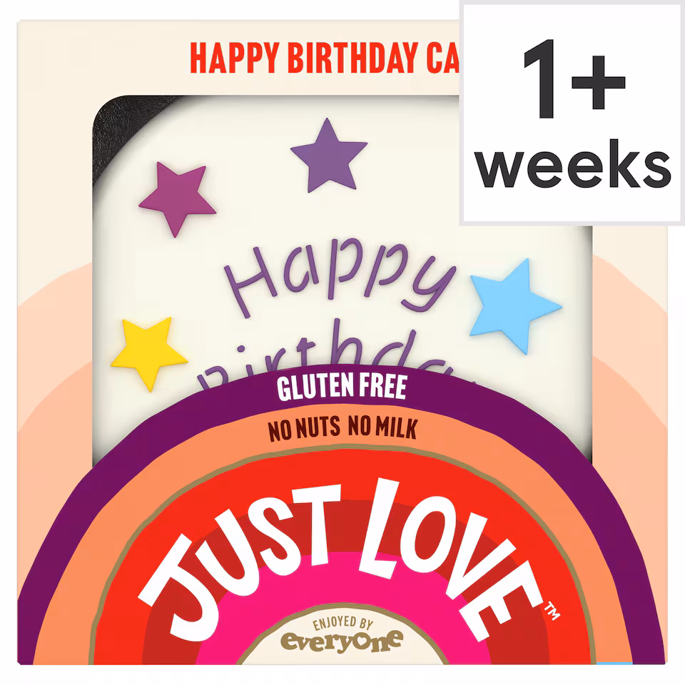 Just Love Food Nut Free Happy Birthday Cake - Vanilla and jam (Gluten Free)